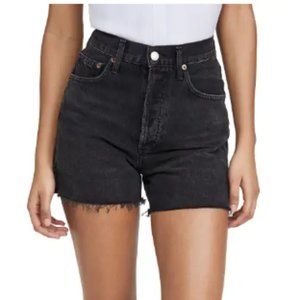 Agolde Dee Super High Rise Shorts - Black Denim (Size 28)